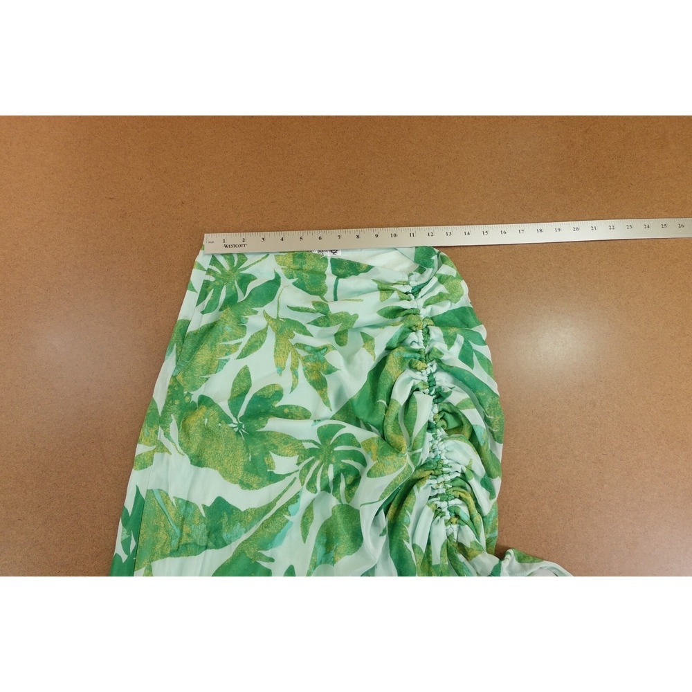Vestique Womens Size Small Green Leaf Print Ruffle Aruba Midi Skirt NWT - Picture 7 of 10